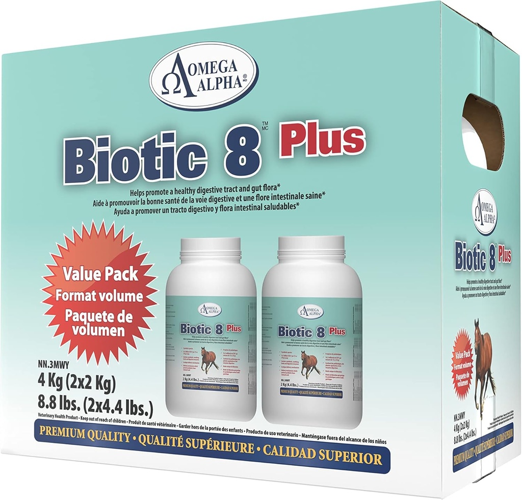 Omega Alpha Biotic 8 Plus 8.8lbs (2 X 4.4lbs.) for Horses