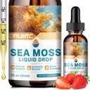 Supplément pour les gouttes liquides de la mousse de mer, la mousse de mer irlandaise avec la roquette ashwagandha noire de la baie d'ard - Multivitamines Seamoss Liquid Drops Support Antioxydant, Immune, Skin Gut Health, 2 Fl Oz