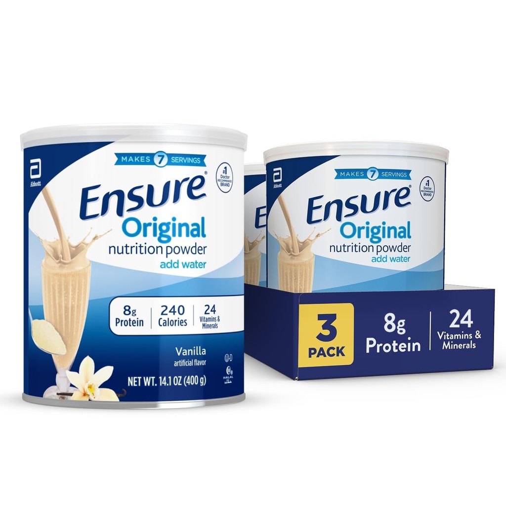 Assurez-vous que la poudre de nourriture originale de la vanille en poudre de protéines de vanille en poudre de petit repas Shake Mix 8g de protéines, 24 vitamines et minéraux