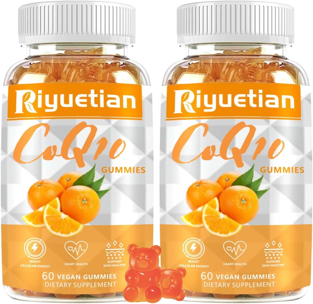 2 packCOQ10 Gommies - CoQ10 500mg + Omega-3 EPA/DHA + Magnésium Glycinate + Zinc Citrate, pour soutenir la santé cardiaque, la production d'énergie, le système immunitaire et l'absorption minérale