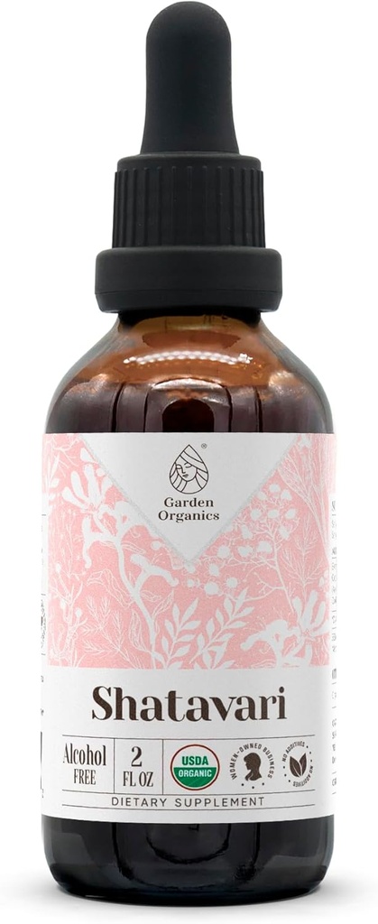 Shatavari USDA Extrait sans alcool biologique , supplément alimentaire, teinture haute puissance , Shatavari biologique certifié naturel (Asparagus racemosus) racine séchée (2 oz)