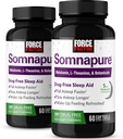 FACTEUR DE FORCE Somnapure Softgels 2 paquets d'aide au sommeil pour l'automne Asleep Faster, rester plus longtemps en sommeil, se réveiller rafraîchi, aide au sommeil pour les adultes avec la mélatonine, Ashwagandha, racine valériane, 120 Softgels