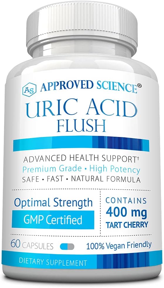 Flush d'acide Urique Science® approuvé avec acide folique et cerise de tart - 60 capsules - 1 mois d'approvisionnement