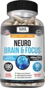 Kaya Naturals - Neuro Brain for Memory & Focus - Nootropic Energy Capsule - Nootropic Brain Support Supplément - Focus & Concentration & Apprentissage Précision - Fonction cognitive - 180 Compte