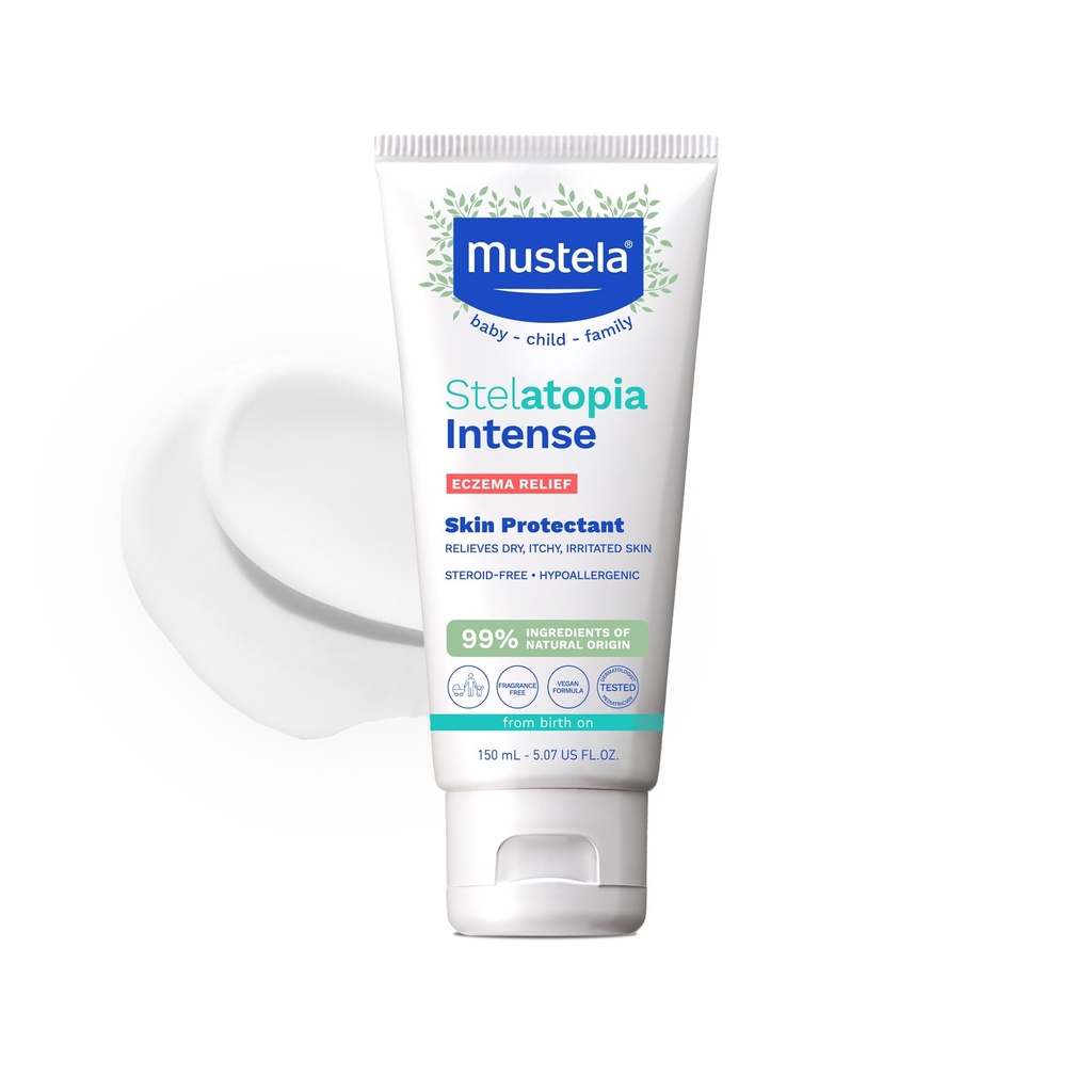 Mustela Eczema Relief Cream Stelatopia Intense - Fragrance-Free Moisturizing Body Lotion with Colloidal Oatmeal - For dry, itchy, irritated skin & flare-ups - Baby, Child & Adult - 5.07 fl. oz.