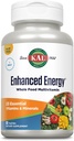 KAL suppléments d'énergie améliorés, une fois par jour multivitamine d'aliments entiers pour les femmes et les hommes, sans fer, 23 vitamines essentielles, minéraux, super aliments, enzymes digestives, garantie de 60 jours, 60 portions, 60 VegTabs