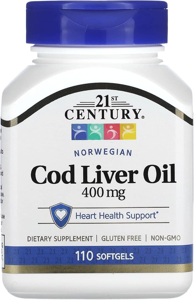 21st Century Norwegian Cod Liver Oil, 400 mg, 110 Softgels