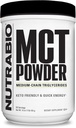NutraBio MCT Powder, Medium Chain Triglycerides, Lean Weight Gain, Keto Friendly, 1 lb. Powder - 50 Servings