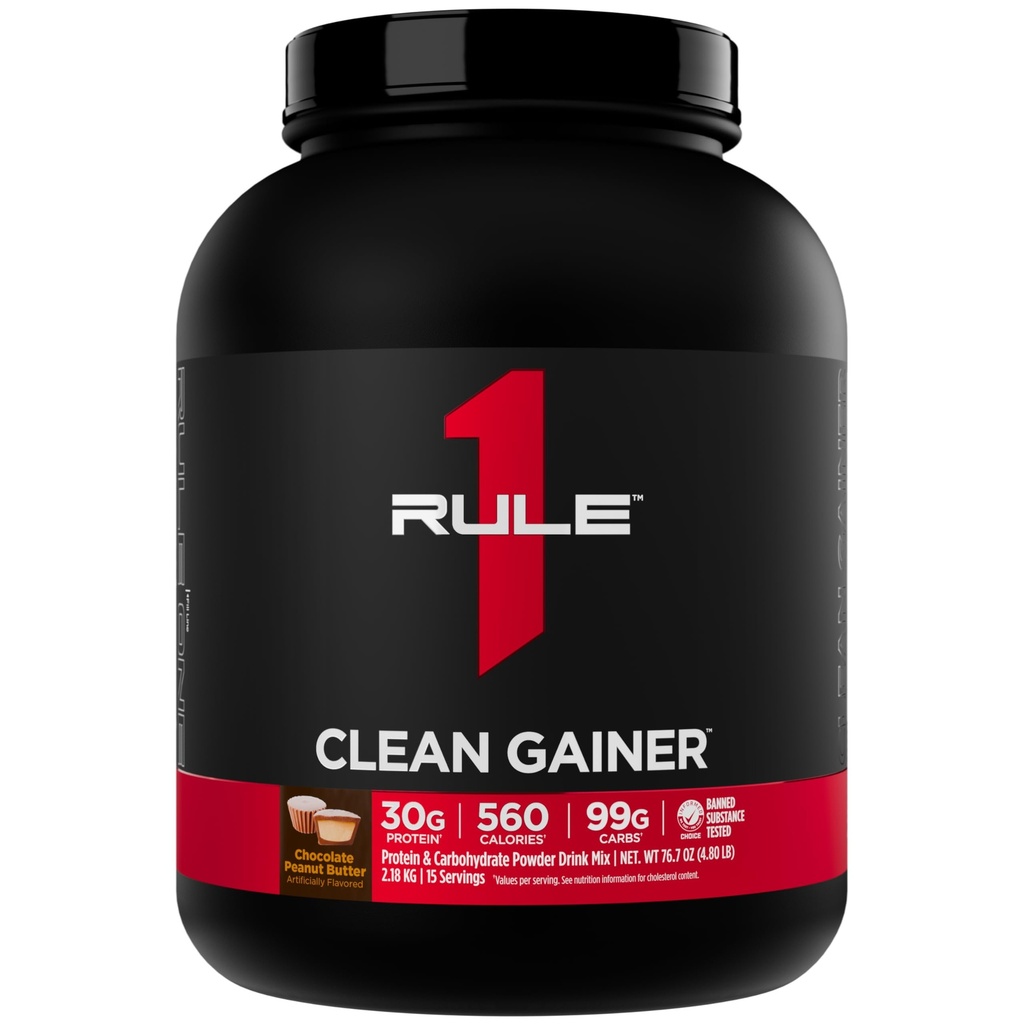 Règle 1 Gaineur propre - Formule de gain de maigre à haute teneur en protéine avec 560 calories, 30g de protéines de plein spectre, plus de 90g de glucides, moins de 6g de gras (15 portions, beurre d'arachide au chocolat)
