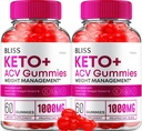 (2 Pack) Bliss Keto ACV Gummies Advanced Weight Loss, Bliss Keto + ACV Gummies Apple Cider Vinegar Keto Bliss ACV Gummies Dietary Supplement Bliss Keto Gummies Reviews (120 Gummies)