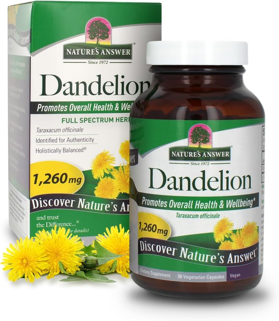 Réponse de la nature Dandelion Racine Capsules végétariennes, 90-Count