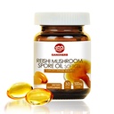 Bio Reishi Supplément d'huile de sporule de champignons-USDA Ganoderma Lucidum Extract Capsule-Immune System Natural Energy for Wellness &Liver Support-Vegan, non-OGM sans gluten, 30 légumes softgels
