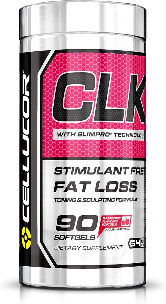 Cellucor CLK brûleur de graisse non stimulant pour perte de poids avec CLA, acide linoléique conjugué, cétones framboises, L-Carnitine, 90 Softgels
