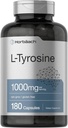Horbaach L-Tyrosine Supplément $ 1000mg $ 180 Capsules $ Formule sans OGM et sans gluten