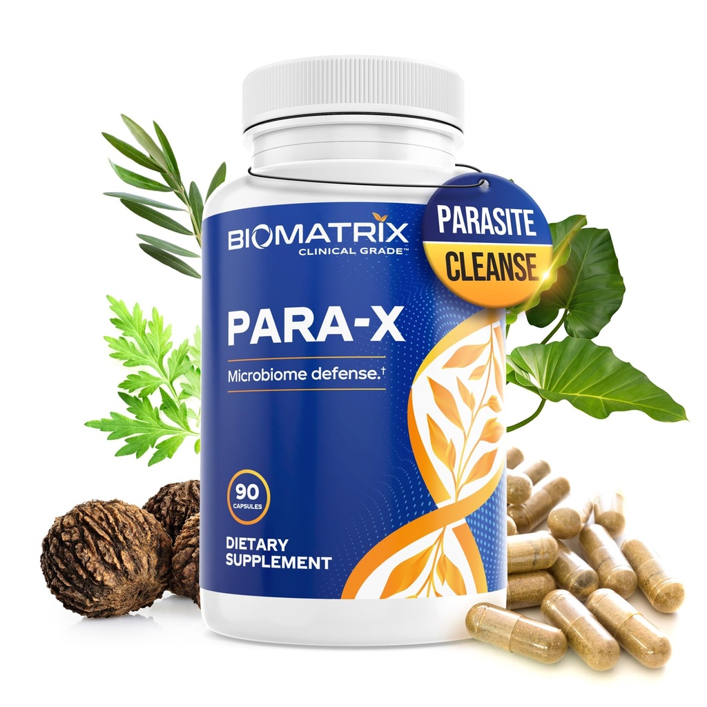 BioMatrix Colon Cleanse Digestive Support Capsules – Black Walnut Hull, Wormwood, Artemisinin, Berberine, Olive Leaf | Herbal Formula for Adults | 90 Veggie Caps para-X