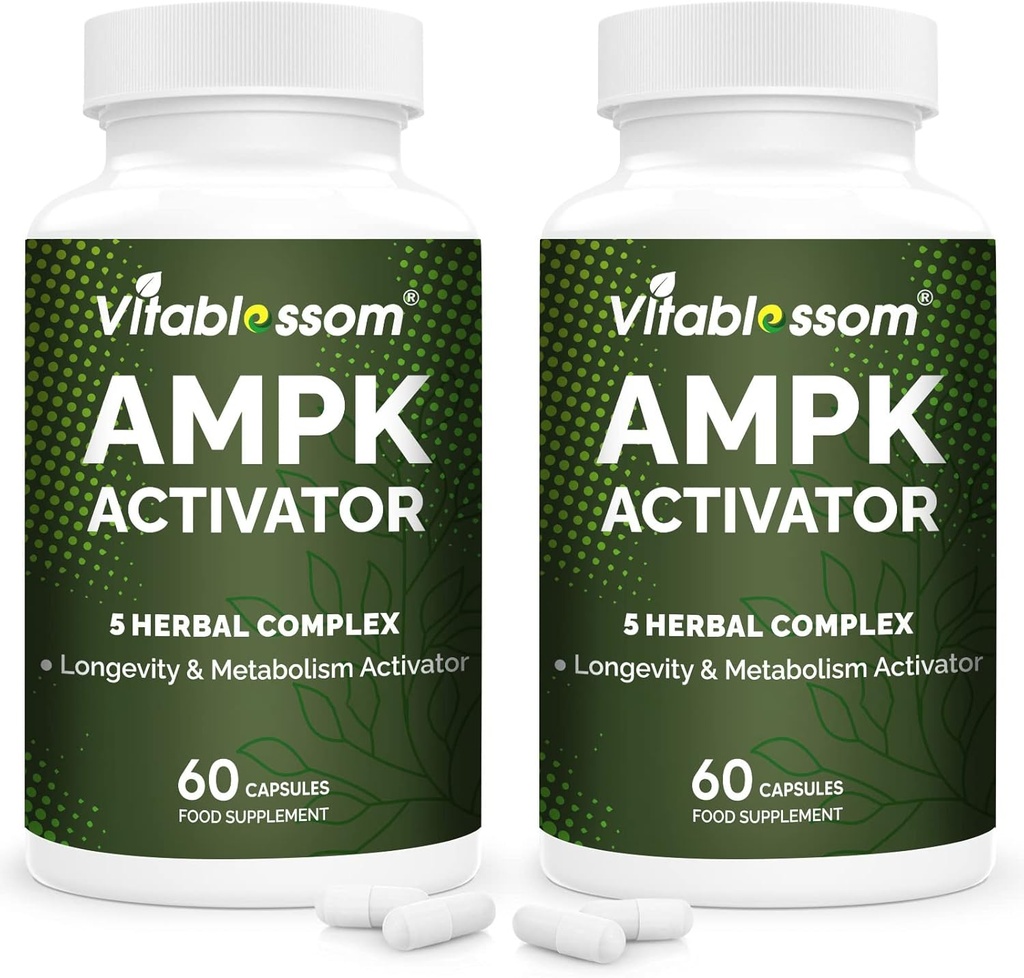 Supplément activateur AMPK, 5 en 1 Jiaogulan Gynostemma AMPK Activateur métabolique 120 Capsules végétariennes(120 Compte(paquet de 2))