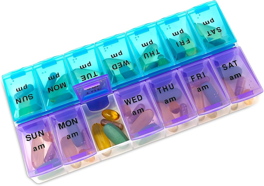 MEDca Weekly Pill Organizer, Twice-a-Day, 1 Pill Organizer