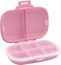 8 Compartiments Organisateur de pilules de voyage, Daily Pill Case Petite boîte à pilules pour la purée de poche, Portable Pill Container Medicine Vitamine Organizer (Pink)