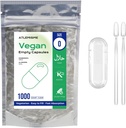 Empty Vegan Capsules Size 0 - Vegan Capsules Empty (1000 Count) DIY Vegetable Capsule Filling