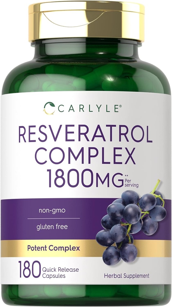 Carlyle Resveratrol Supplément 1800mg.180 Capsules.