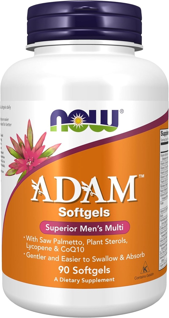 MAINTENANT Vitamine multiple d'Adam Men,90 Softgels