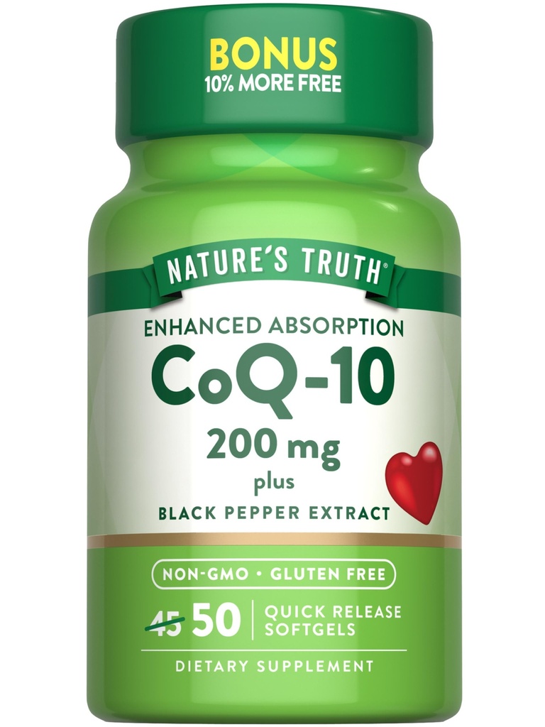 Nature's Truth CoQ10 200mg Softgels.