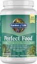 Garden of Life Perfect Food Super Green Formula - 60 portions, 45 superaliments, verts, fruits et jus de légumes Superfood, probiotiques et spiruline biologique pour la digestion et la santé immunitaire