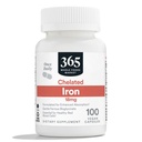 365 par Marché des aliments entiers, Fer chélaté 18mg, Vegan, 100 capsules