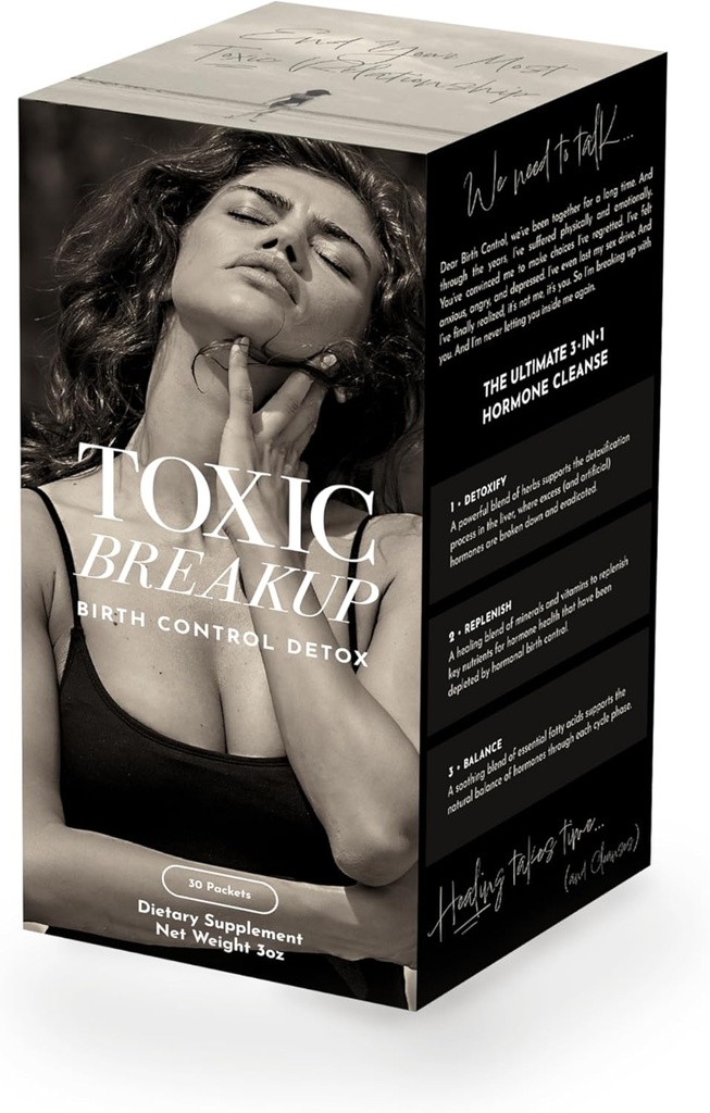 Toxic Breakup Birth Control Detox Cleanse pour rétablir l'équilibre hormonal. Supplément de détox du foie, avec trèfle rouge, arbre chaste Berry.
