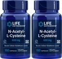 Extension de la durée de vie N-acétyl-L-Cysteine (NAC) 600 mg, 150 gélules (paquet de 2)