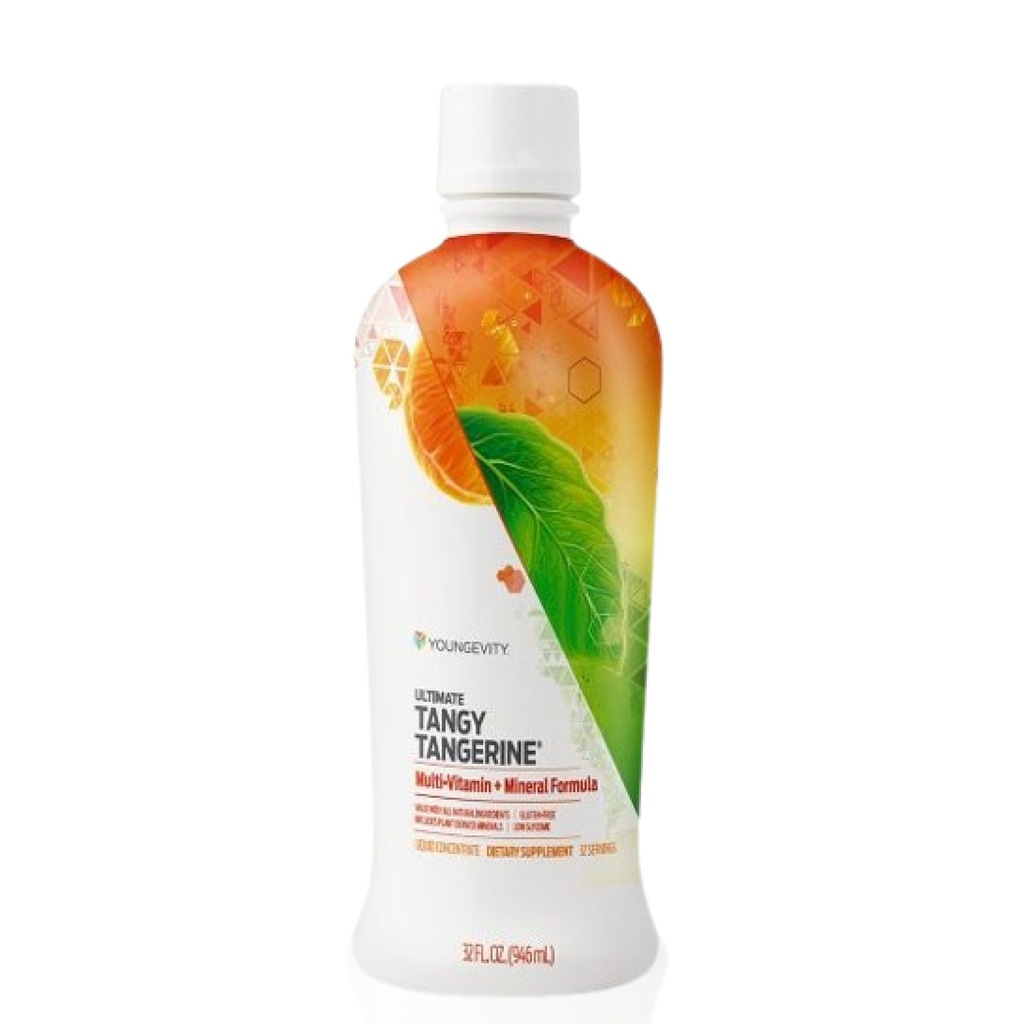 Youngevity Majestic Earth - Ultimate Tangy Tangerine®, 32 FL Oz – Multivitamines liquides sans gluten pour les hommes, les femmes et le soutien immunitaire quotidien pour les enfants – Boost complète boisson nutritionnelle pour la santé, l'énergie