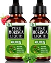 (2 Pack) Bio Moringa gouttes liquides pour l'énergie,Métabolisme Immune support, Moringa Leaf Extract 6X Absorption que les capsules de poudre, supplément vert pour les hommes