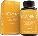 Viva Naturals Vitamine C, 1000 mg, 250 Capsules végétariennes – avec Citrus Bioflavonoïdes & Rose HIPS, non-OGM pour le soutien immunitaire et la protection antioxydante