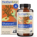 Motherlove Shatavari (120 capsules liquides) Supplément d'allaitement pour soutenir l'approvisionnement en lait maternel pendant la menstruation — non-OGM, herbes biologiques, végétalien, casher