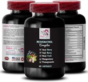 Natural Ingredients - RESVERATROL COMLEX - Berry Benefits, Nutrient Boost, Energizing Support, Pomegranate Energy, Acai Berry Energy, Daily Support, Hydration Balance 1 Bottle 60 Capsules