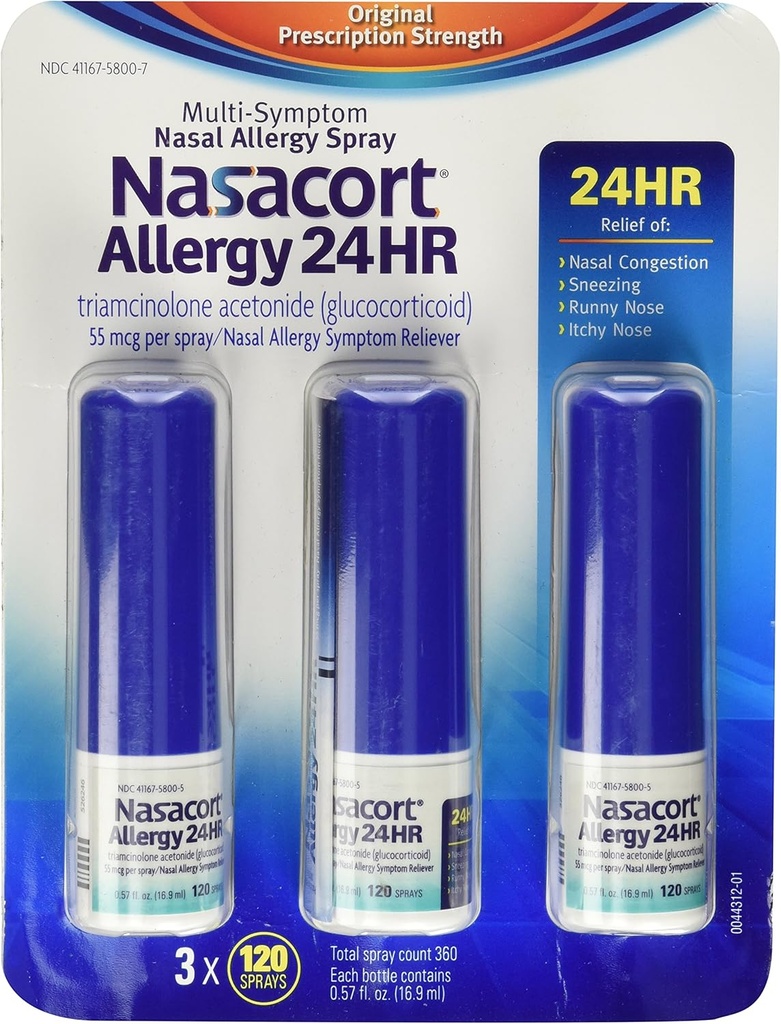 Nassacort Allergy 24h Non-Drip Nasal Spray (120 sprays, 3 pc.)