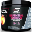 Granite essentielle Acides aminés Poudre pour la récupération et la croissance musculaires avec 10g d'AAE et 7g de BCAA - Sans soja, sans gluten, 448g (30 portions), citronade de fraise