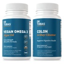 Dr Tobias Vegan Omega 3 Huile d'algues et de Colon 14 jours de nettoyage pour l'amélioration de la digestion, le soutien Gut & Immune, et la santé globale