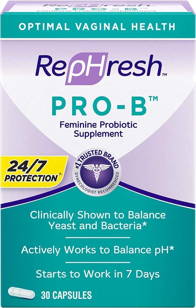 Rephresh Pro-B Probiotique supplément féminine, 30 capsules (paquet de 3)