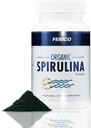 Poudre de Spiruline Bio Premium Vegan, Complexe Vitamine B12 enrichie, Phycocyanine, Energy Boost, Non-OGM, Sans gluten et non irradié, USDA, Naturland, Halal Certified-100g