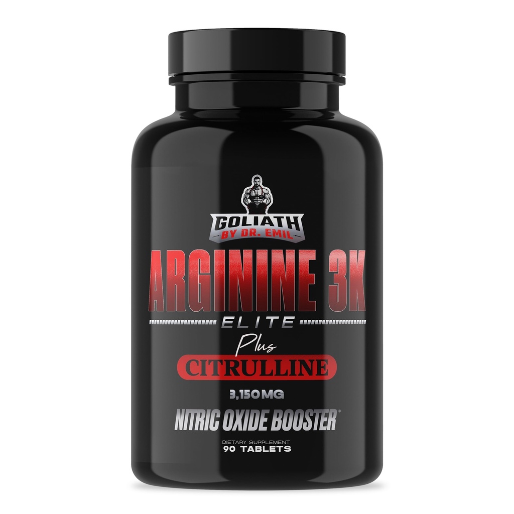Dr Emil - Elite L Arginine (3150mg) + L-Citrulline Dose la plus élevée - Supplément d'oxyde nitrique pour la vasculaire, l'endurance et la santé cardiaque (AAKG et HCL) - 90 comprimés