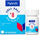 Hyland n° 8 Sel cellulaire Mag Phos 6X, SPM Relief, Soulagement homéopathique naturel de la douleur menstruelle et des symptômes du crampe musculaire, Relaxeur musculaire, Comprimés à dissolution rapide, 100 Compte