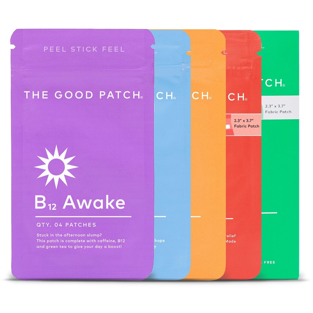 Le bon patch tout le plant Patchs Mixed Bundle. Parfait pour les maladies prématurées et courantes. 5 Variétés: B12 Réveillez-vous, Rêve, Sauvetage, Cycle, Relief (20 Patches totales)