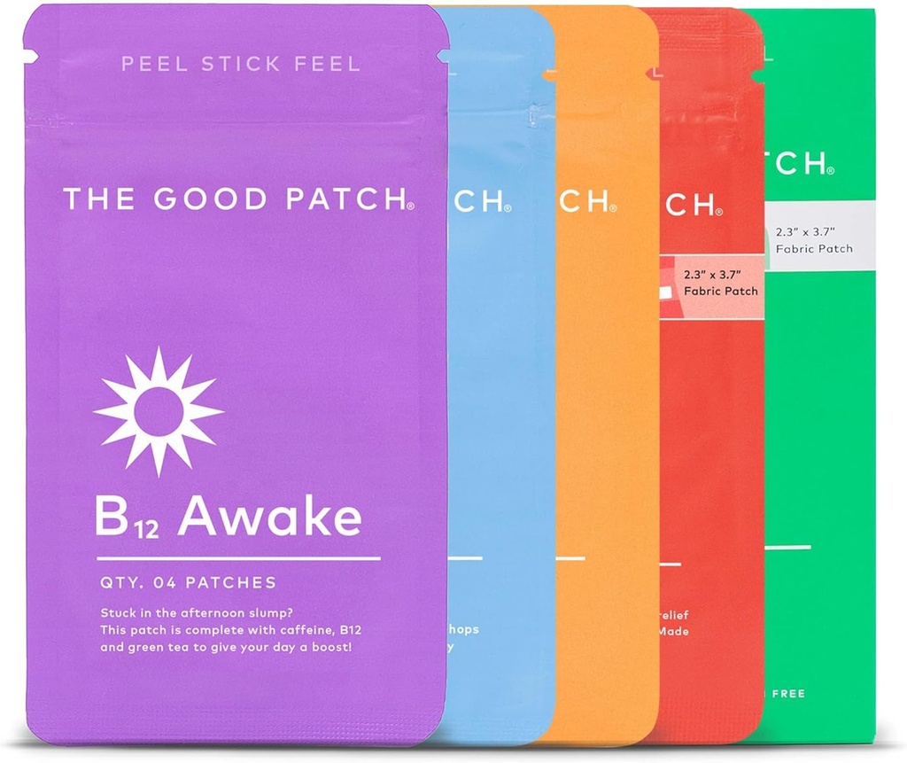 Le bon patch tout le plant Patchs Mixed Bundle. Parfait pour les maladies prématurées et courantes. 5 Variétés: B12 Réveillez-vous, Rêve, Sauvetage, Cycle, Relief (20 Patches totales)
