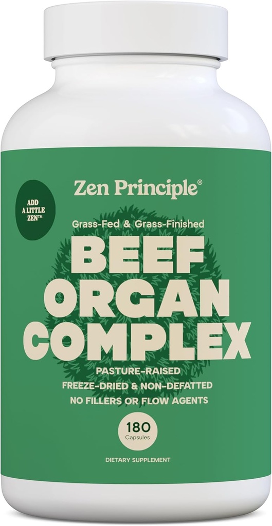 Zen Principe Supplément pour organes de boeuf gras – foie, coeur, rein, pancréas, rate, intestinale et trépe/stomach – herbe-feed et herbacé sur les pâturages naturels de la Nouvelle-Zélande
