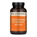 Dr Mercola Vitamine Liposomique C - Soutien du cerveau, du cœur, des yeux et des immunes - Fournit 1 000 mg de vitamine C biodisponible - Sans OGM, sans gluten et sans soja - 180 capsules (90 portions)