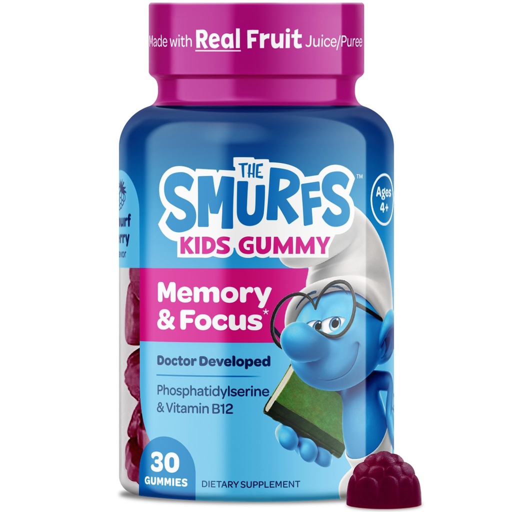 Schtroumpfs Focus Gummies pour les enfants (en anglais seulement) Focus et supplément attention avec Phosphatidylsérine (en anglais seulement) Fait avec de vrais fruits (en anglais seulement) Doctor Developed (en anglais seulement) Non-OGM et pas d'arômes ou de couleurs artificiels (en anglais seulement) 30 Gummies