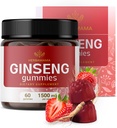 HERBAMAMA Panax Ginseng Gummies - 1500mg Korean Red Ginseng Root for Energy Support - Vegan, Non-GMO Red Panax Immune Support Supplement - 60 Pectin-Based Strawberry-Flavored Chews