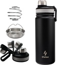 Ozizo 22 oz Stainless Steel Protein Shaker Bottle with Filter and Mixing Ball