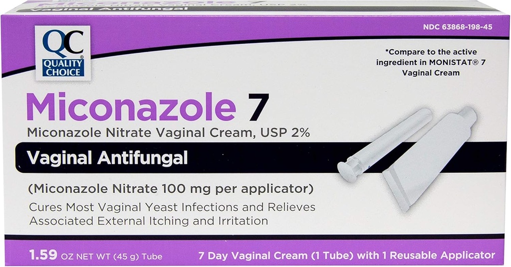 Choix de qualité Nitrate de Miconazole 2% Crème Vaginale Antifongique 7 jours, 1.59 Ounces (45g)